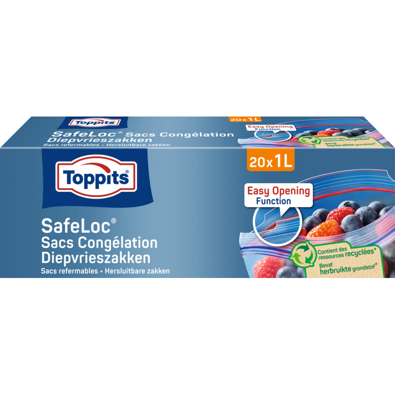 Een afbeelding van Toppits Safeloc diepvrieszakken 1 liter