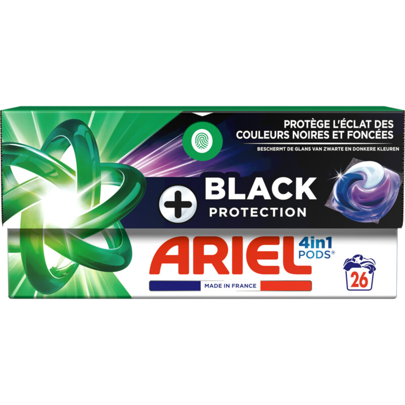 Een afbeelding van Ariel 4in1 pods+ black wasmiddelcapsules