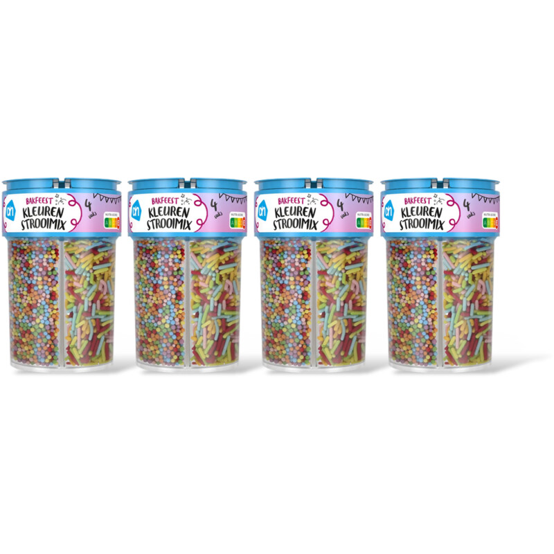 AH Bakfeest kleuren strooimix 4 vaks 4-pack