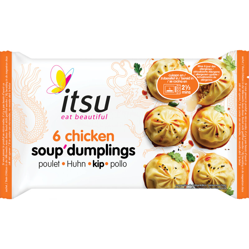 Een afbeelding van Itsu Chicken soup dumplings