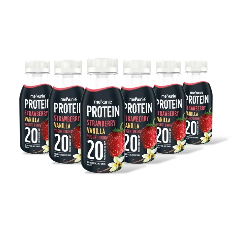 Melkunie Protein strawbvanil yogurtdrink 6-pack