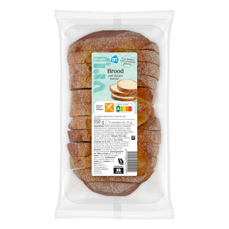 AH Glutenvrij Brood wit met desem bereid