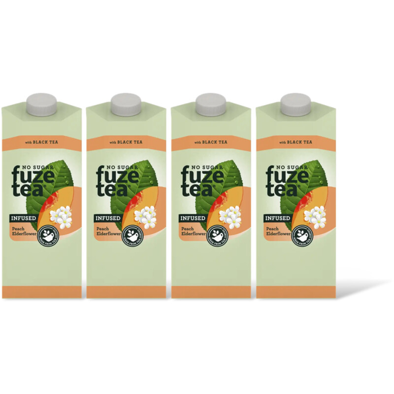 Fuze Tea Black tea peach elderflower ns 4-pack