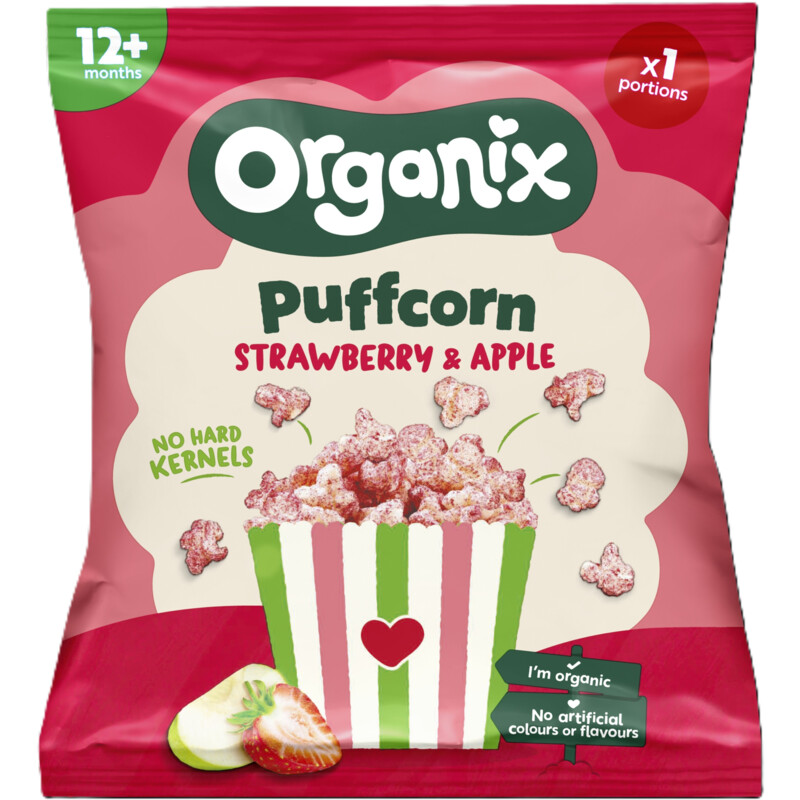 Organix Puffcorn Strawberry & Apple