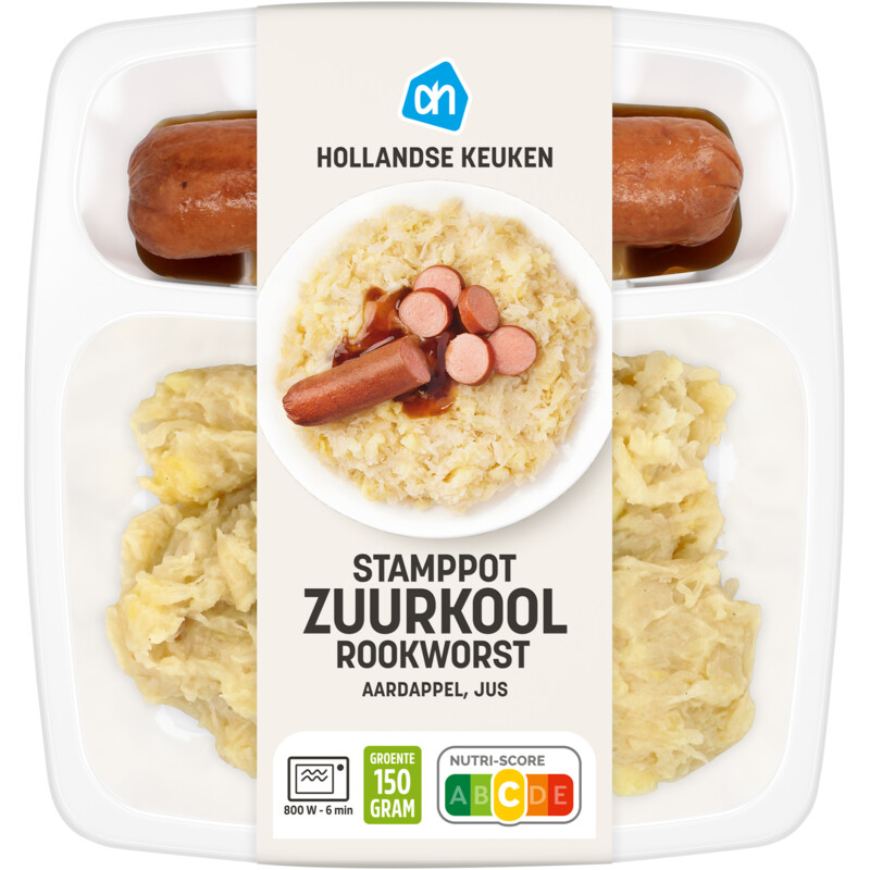 Een afbeelding van AH Stamppot zuurkool rookworst