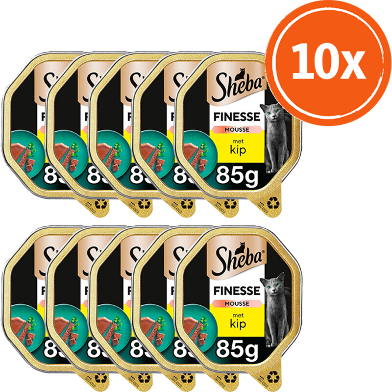 Een afbeelding van Sheba Kattenvoer Finesse- Mousse - Kip 10-pack