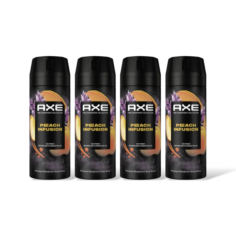 Axe Peach infusion deodorant bodyspray 4pack