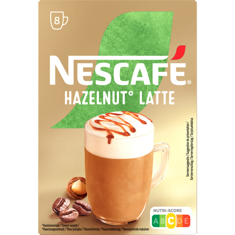 Een afbeelding van Nescafé Hazelnut latte oploskoffie