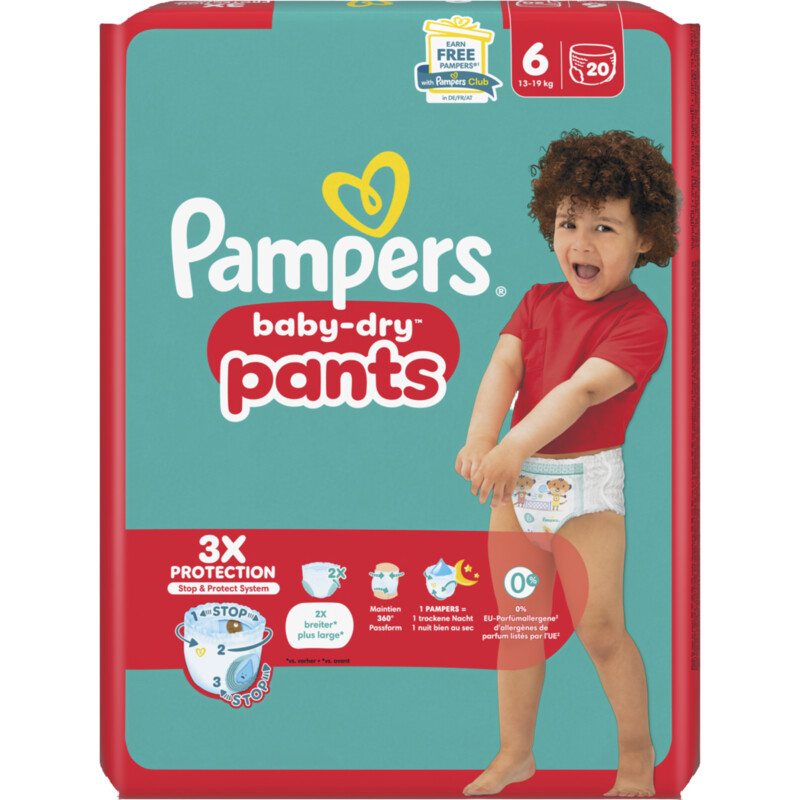 Een afbeelding van Pampers Baby dry pants luierbroekjes maat 6