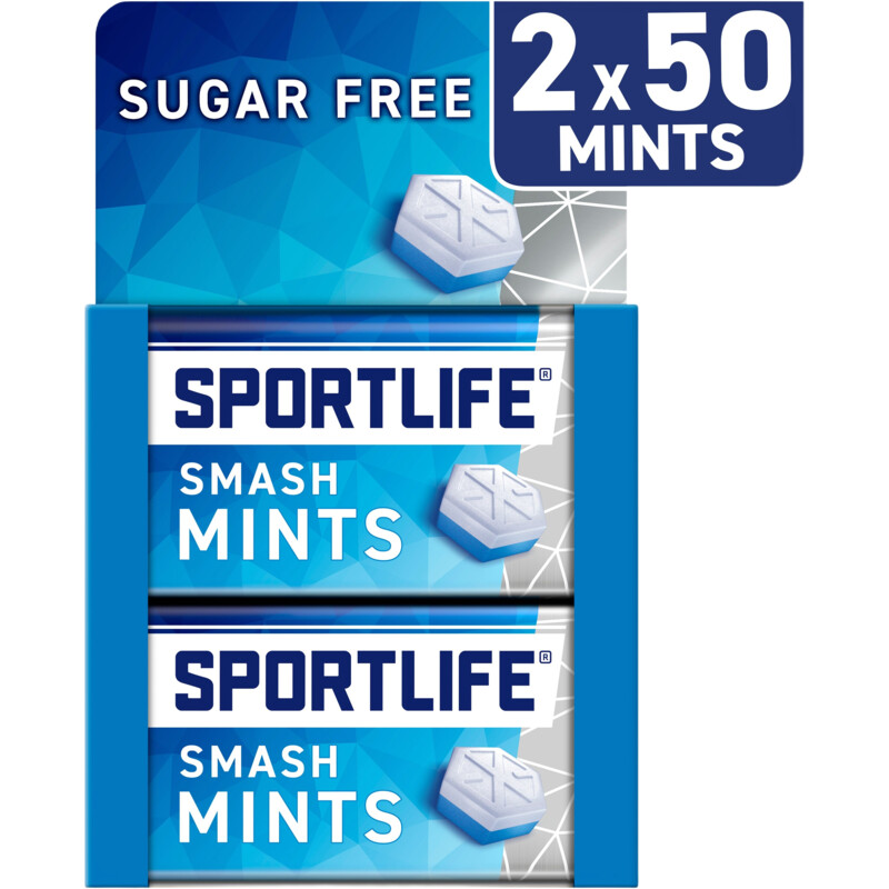 Sportlife Smashmint sugar free mints 2-pack