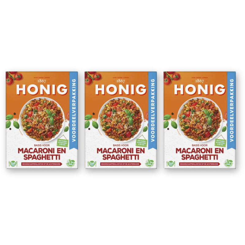 Honig macaroni & spaghetti voordeel 3-pack