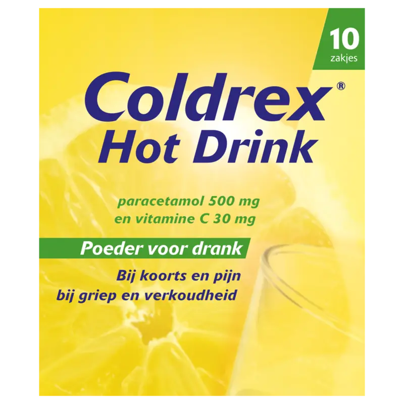 Hot Coldrex Poederzakjes voor drank met pijnstilling, 10 zakjes