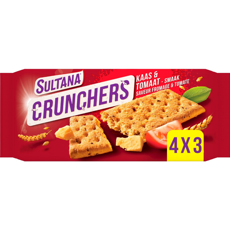 Een afbeelding van Sultana Crunchers kaas tomaat smaak