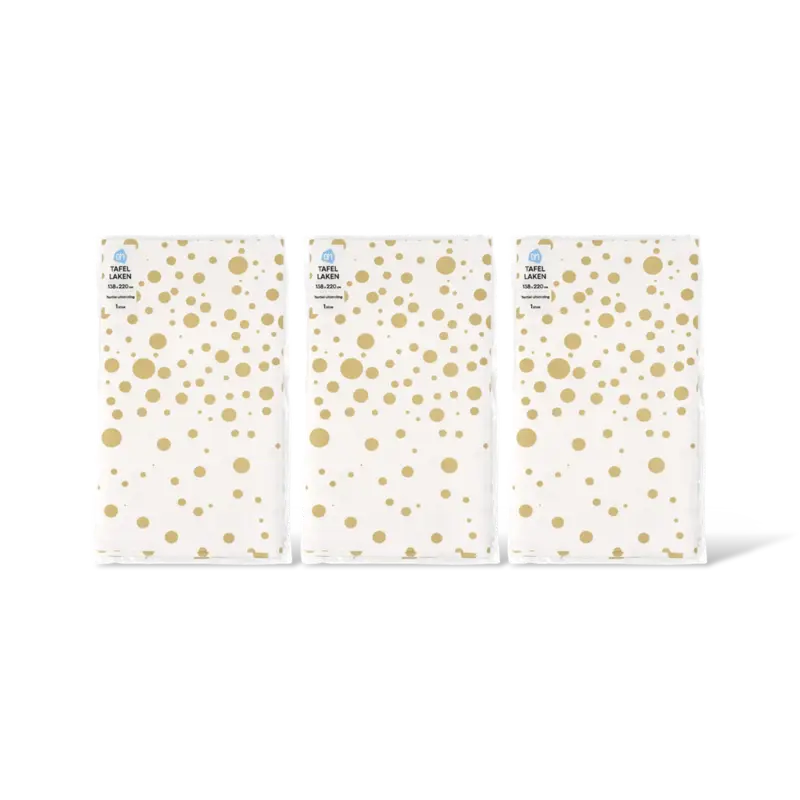 AH Tafellaken goud stip 138x220cm 3-pack