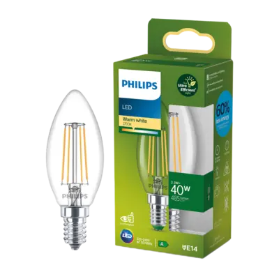 pdp-image-Philips Led fil kaars E14 40W helder