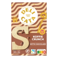Delicata Chocoladeletter wit koffie crunch