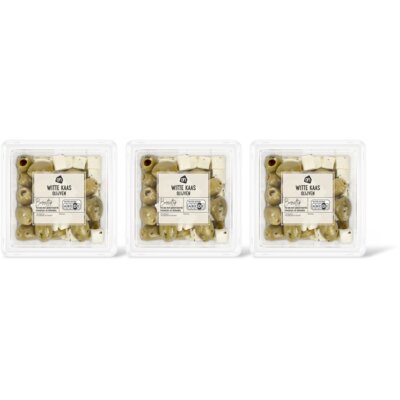 AH Witte kaas olijven 3-pack