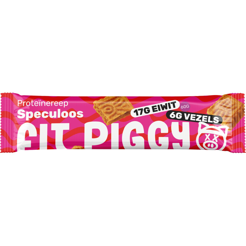 Een afbeelding van Fit Piggy Proteïnereep speculoos