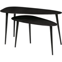 Een afbeelding van Woood Triangle bijzettafel metaal zwart nikkel