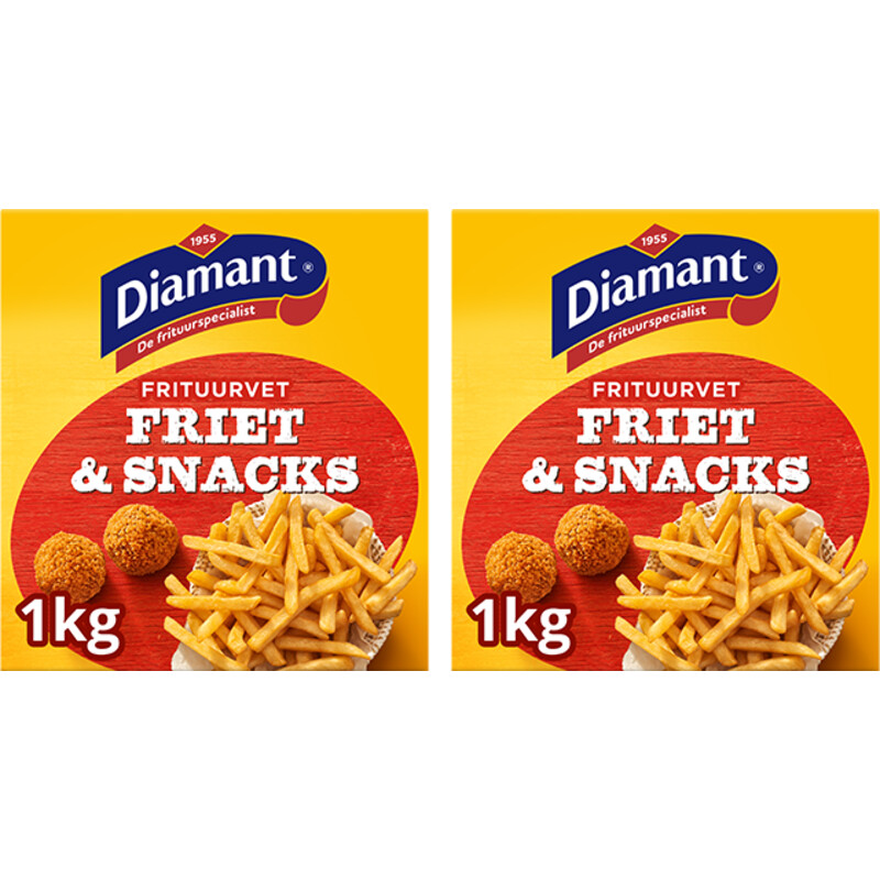 Een afbeelding van Diamant Friet & snacks vast frituurvet 2-pack