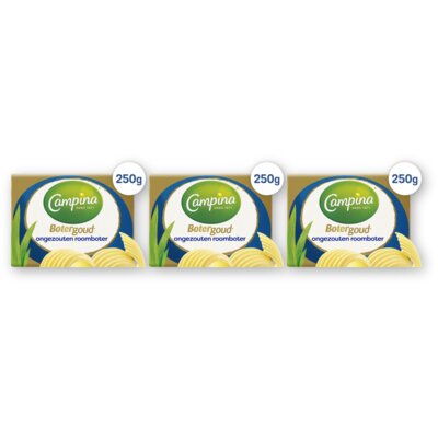pdp-image-Campina Botergoud ongezouten roomboter 3-pack250
