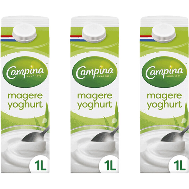 Een afbeelding van Campina Magere yoghurt 1L 3-pack