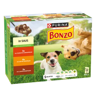 pdp-image-Bonzo Maaltijdzakjes in saus rund, kip, lam