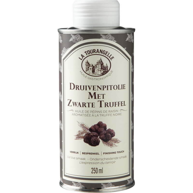 Een afbeelding van La Tourangelle Druivenpitolie met zwarte truffel