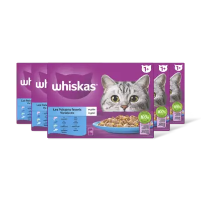 pdp-image-Whiskas 1+ Vis selectie in gelei 5-pack