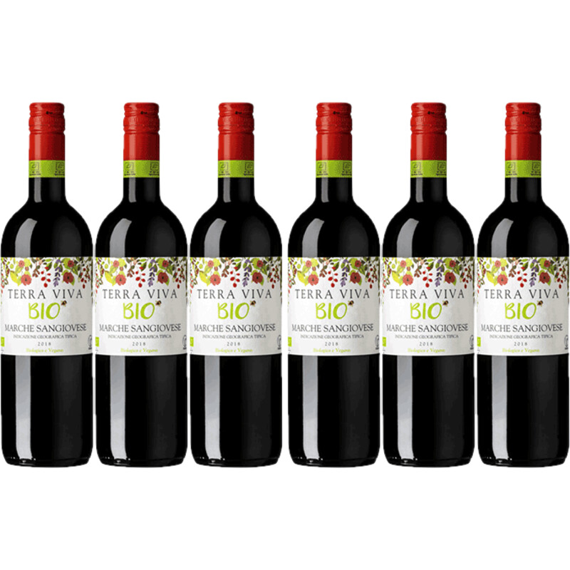 Een afbeelding van Terra viva bio marche sangiovese 6 flessen