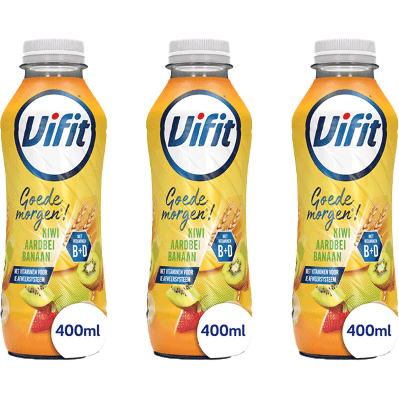 Een afbeelding van Vifit Goedemorgen kiwi 400ml 3-pack