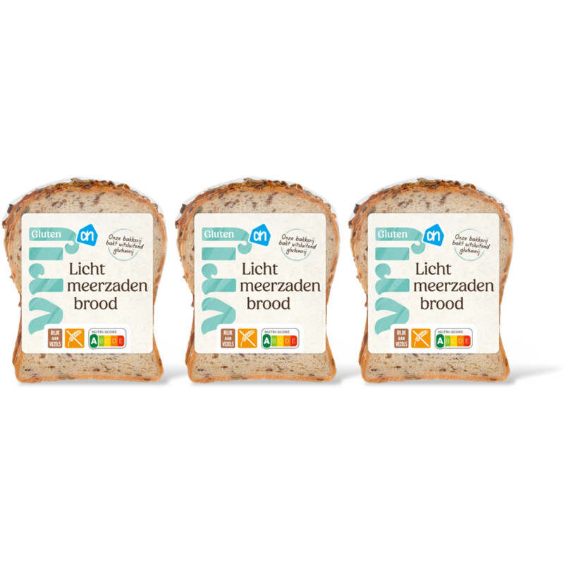 AH Glutenvrij Brood licht meerzaden half 3-pack