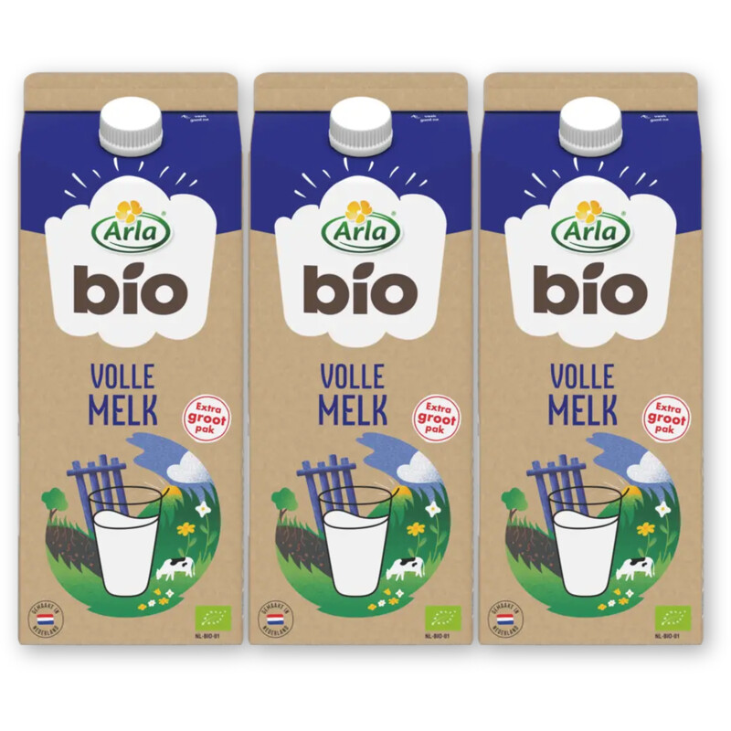 Arla Biologisch volle melk 3-pack