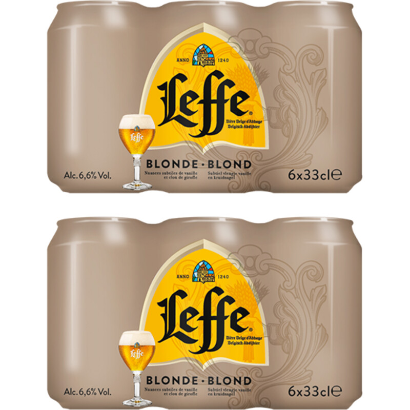Een afbeelding van Leffe Blond abdijbier 6-pack 2-pack