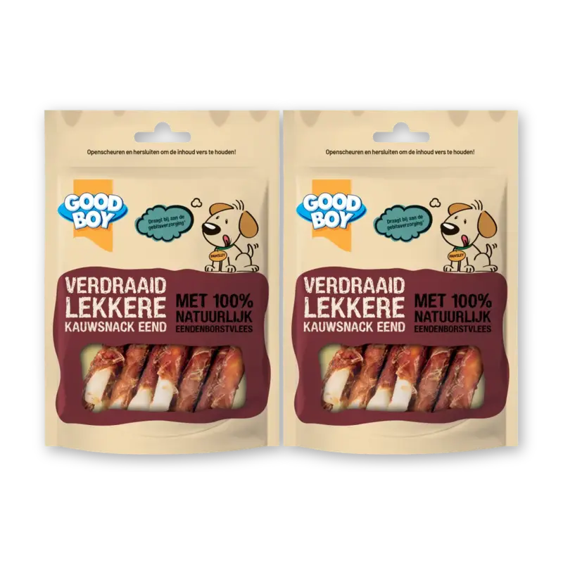 Good boy Verdraaid lekkere kauwsnack eend 2-pack