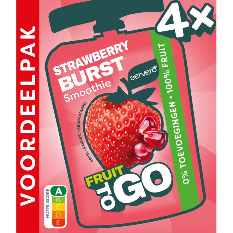 Een afbeelding van Servero Fruit to go strawberry burst voordeelpak