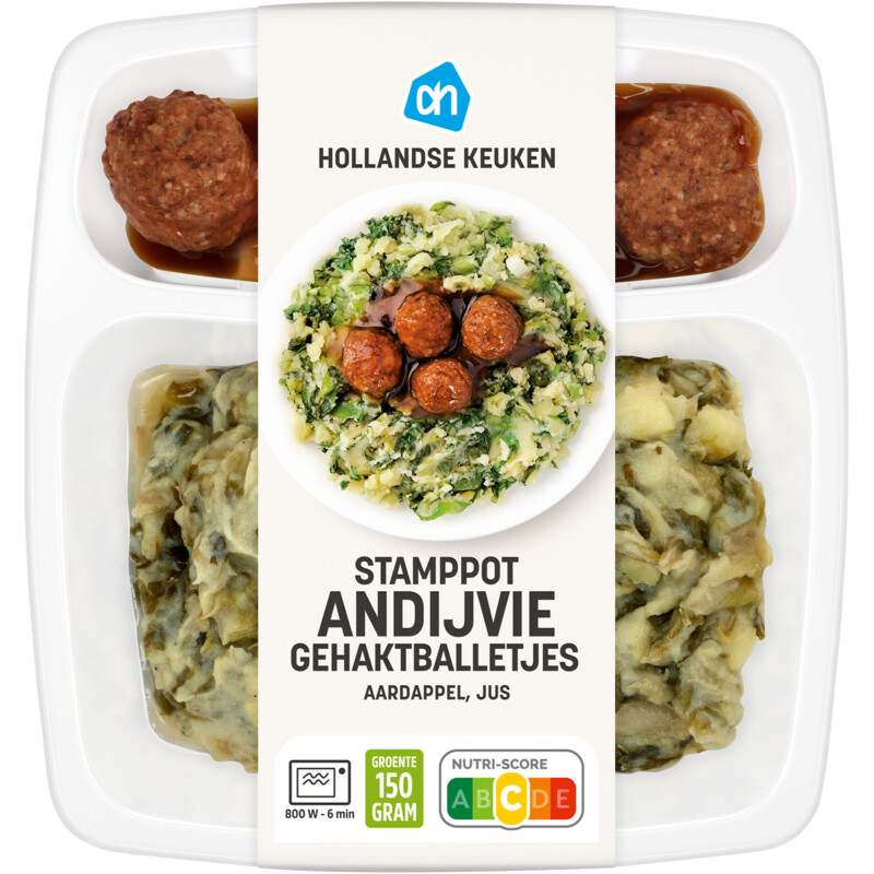Een afbeelding van AH Hollandse stamppot andijvie gehaktbal