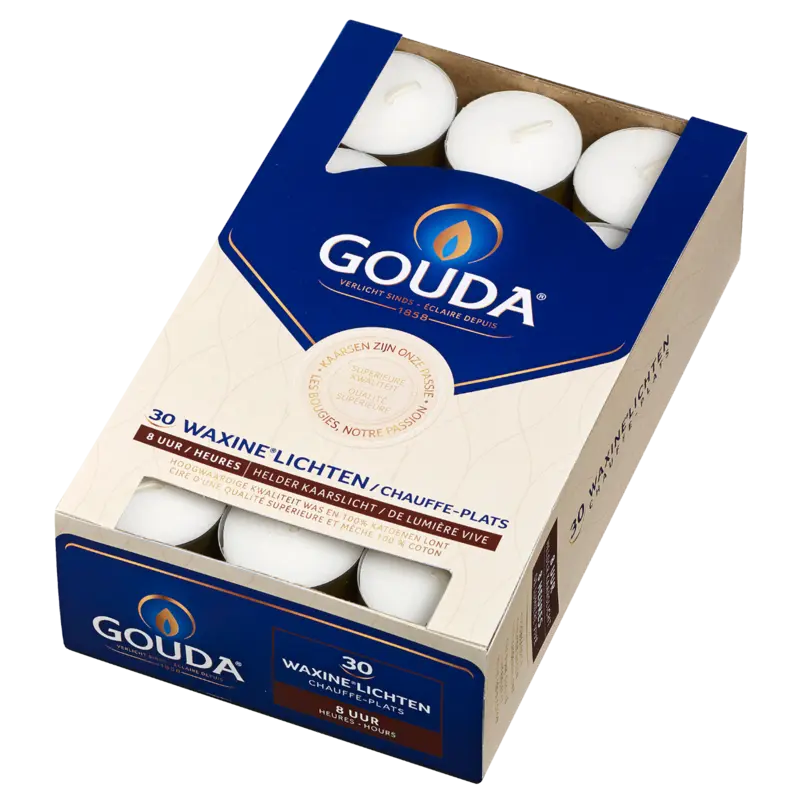 Gouda Waxinelichten helder kaarslicht 8 uur