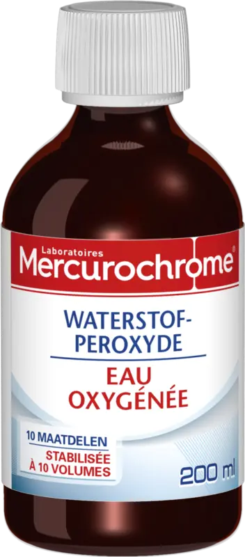 Mercurochrome Waterstofperoxyde bel