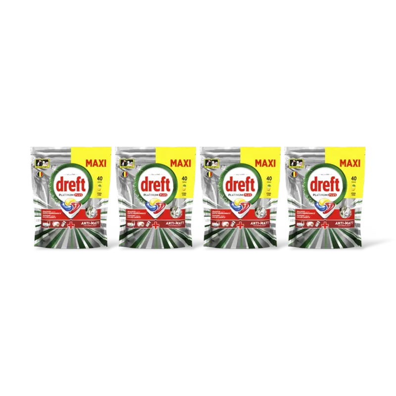 Dreft Platinum+ vaatwastabletten citron 4-pck