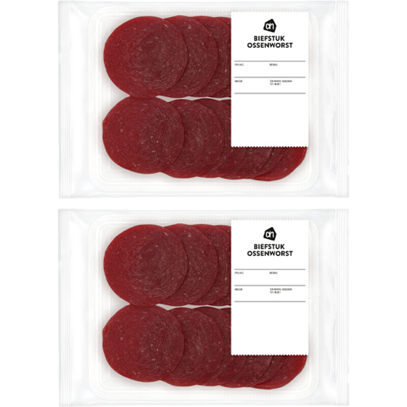 Een afbeelding van AH biefstuk ossenworst plakjes 2-pack