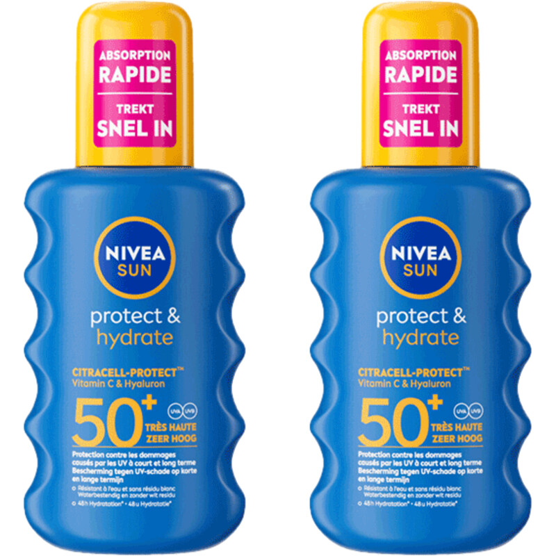 Een afbeelding van Nivea Sun Protect hydrate zonnebrand spf50 2-pack