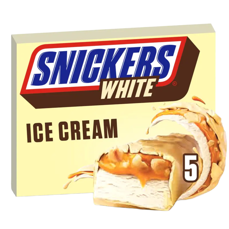 Snickers White IJsrepen Witte Chocolade 5 Stuks