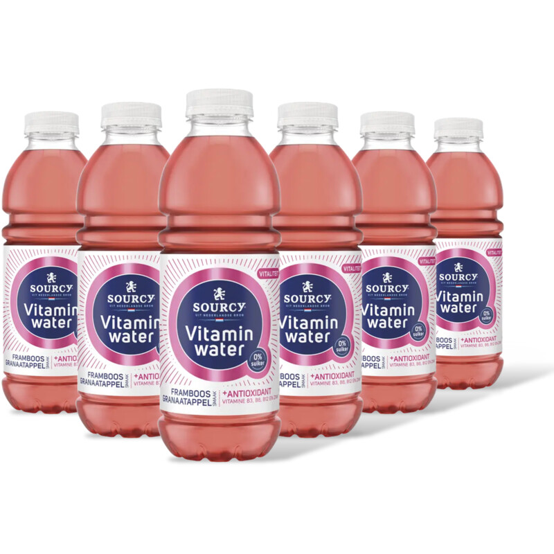 Sourcy Vitaminwater framboos granaatappel 6-pk