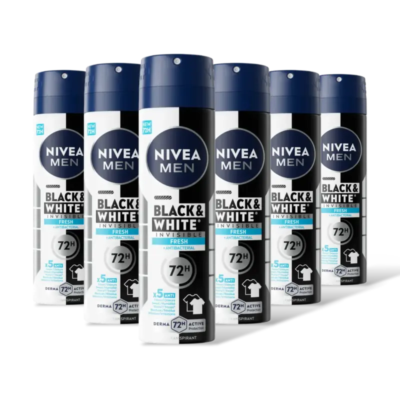 NIVEA Men black & white fresh deo spray 6-pack