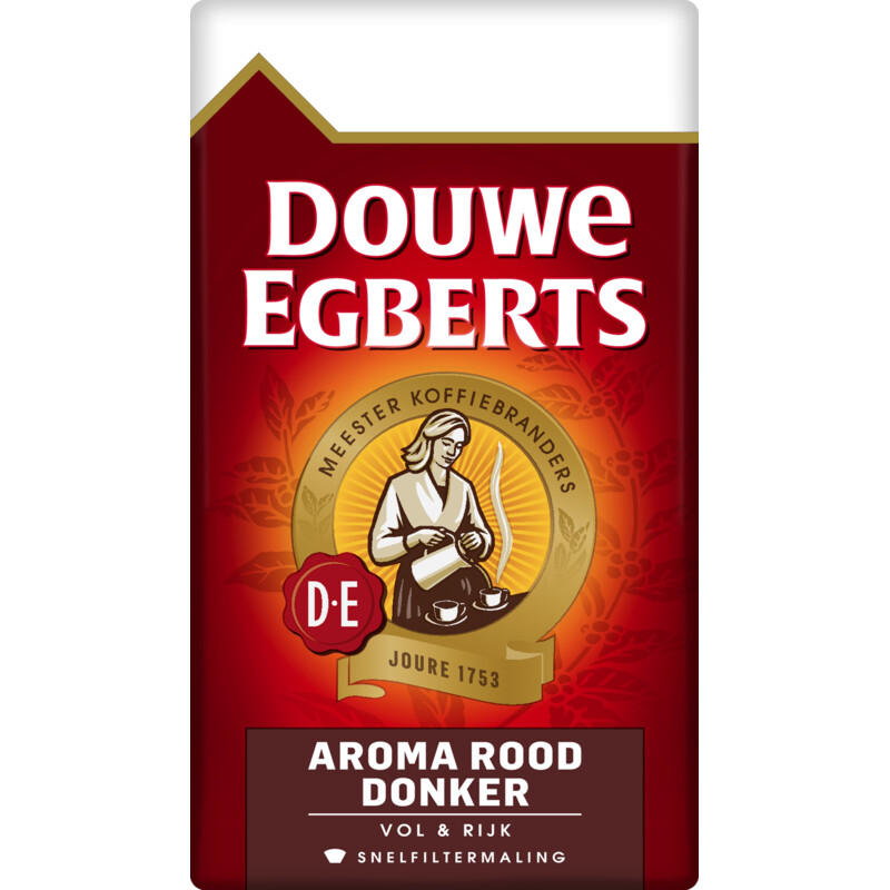 Een afbeelding van Douwe Egberts Aroma rood donker snelfiltermaling