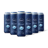 NIVEA Men cool kick shower gel 6-pack