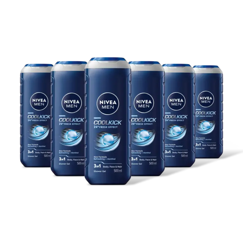 NIVEA Men cool kick shower gel 6-pack
