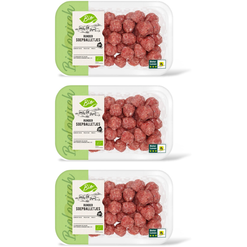 AH Biologisch Rundersoepballetjes 3-pack