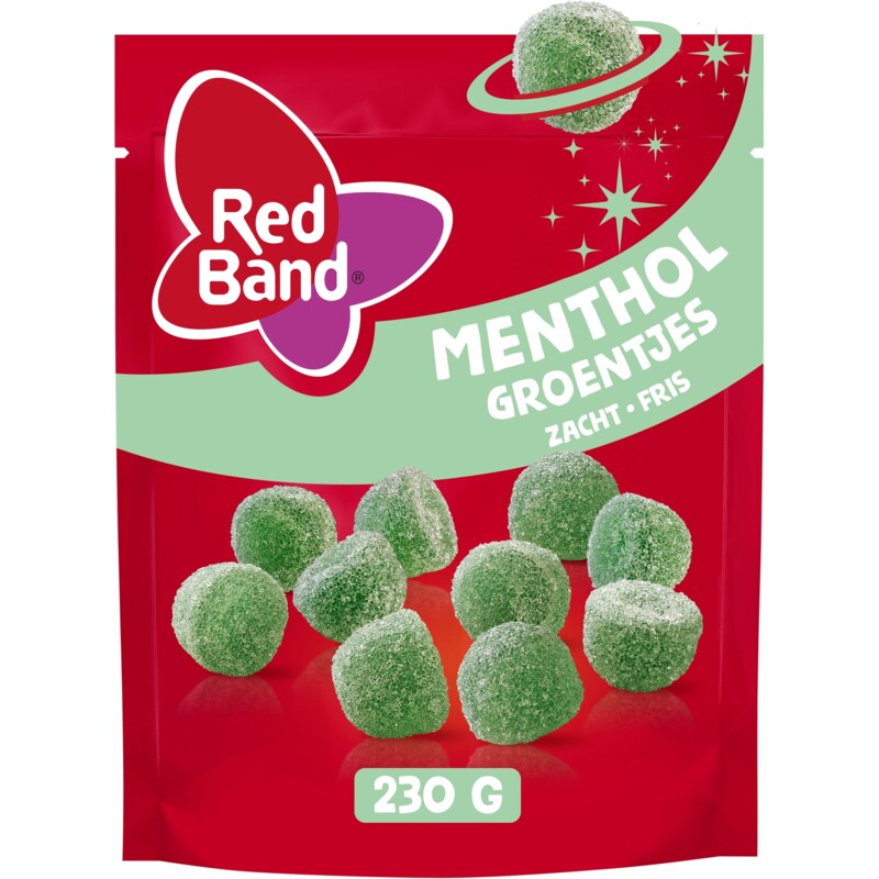 Een afbeelding van Red Band Menthol groentjes zacht fris
